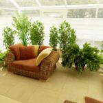 home sofa with indoor plants inside glass house green house | Indoor Winter Garden To Extend Growing And Harvest Season | winter garden | FEATURED