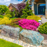 Nicely decorated colorful flowerbed with flowers | Front Yard Landscaping | Amazing Ideas For Small Front Yards | Landscape design | Featured