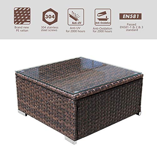 Poly Rattan Coffee Table HWC-G16 Garden Table Lounge Table Catering 80x50cm 