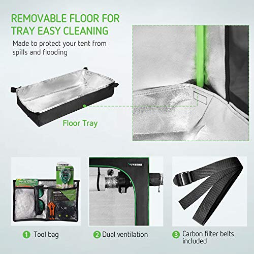 VIVOSUN 2-in-1 Mylar Reflective Grow Tent for Indoor Hydroponic Growing System 