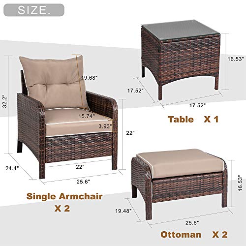 Costway 4PCS Rattan Patio Furniture Set Garden Lawn Sofa Cushioned Seat Mix  Gray Wicker - Walmart.com