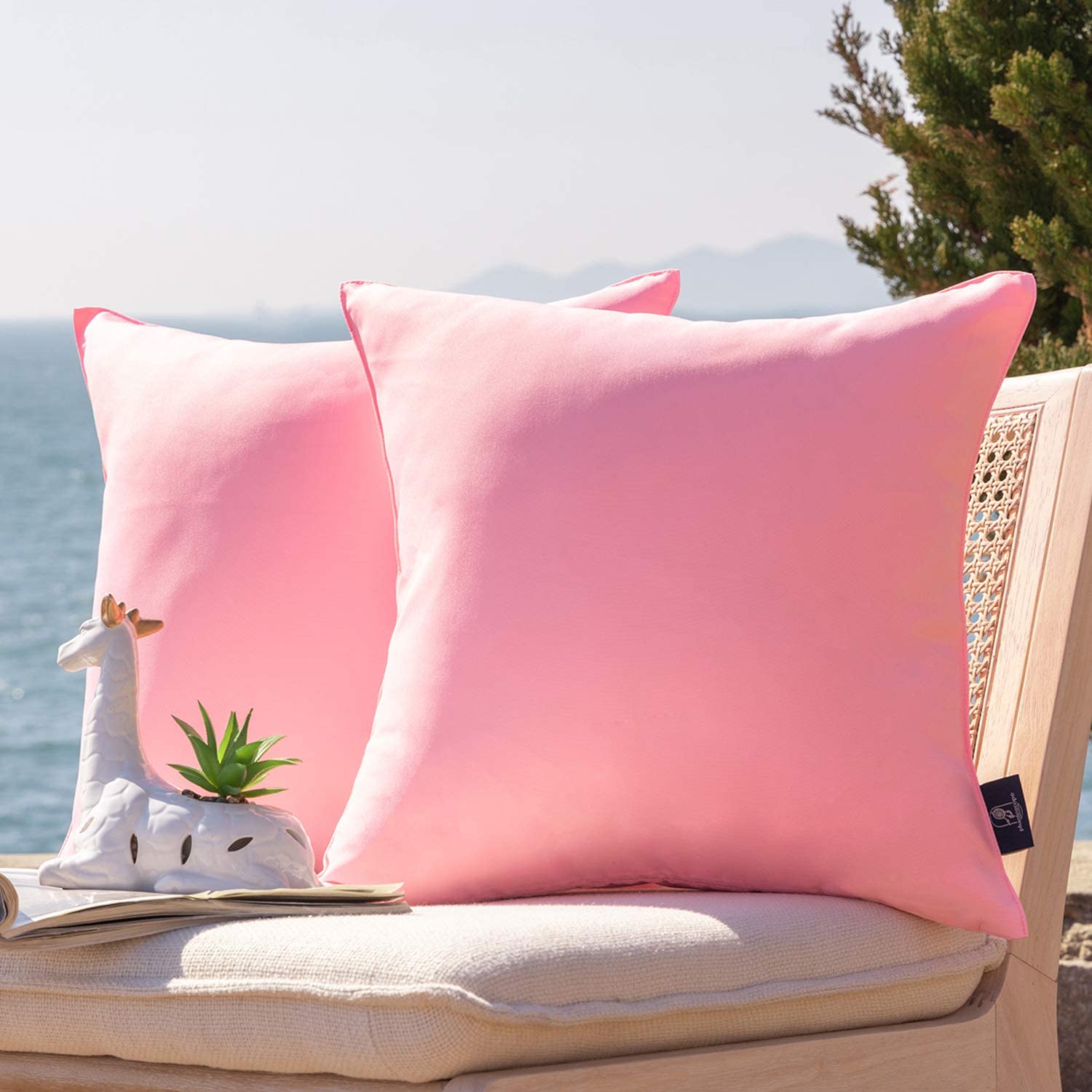 Phantoscope Pack of 2 Outdoor Waterproof Throw Pillow Covers Decorative ...