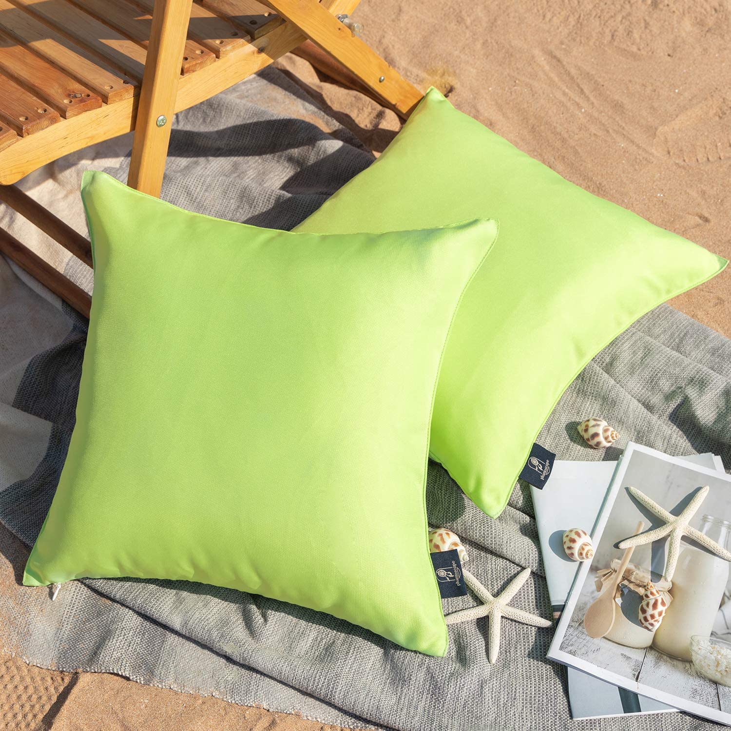 Phantoscope Pack of 2 Outdoor Waterproof Throw Pillow Covers Decorative