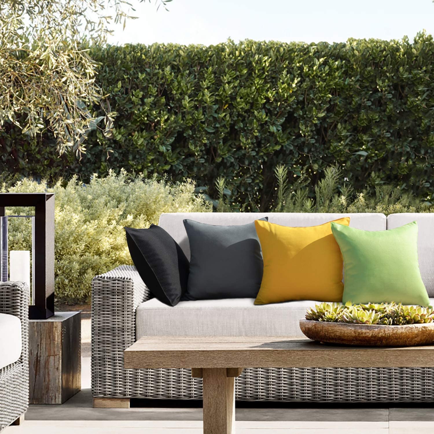 yellow outdoor pillows