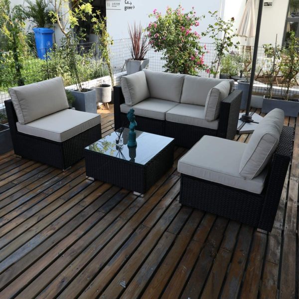 DIMAR garden Outdoor Coffee Table Wicker Patio Furniture 
