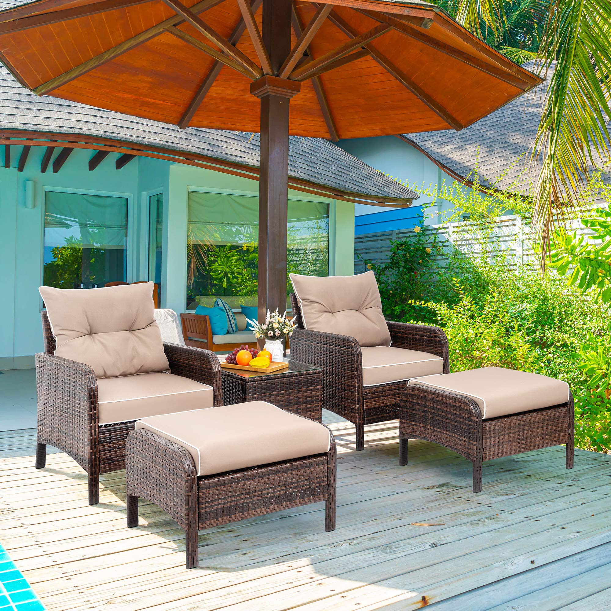 Wicker Outdoor Lounge Furniture - Gymax 3pcs Outdoor Rattan Furniture ...