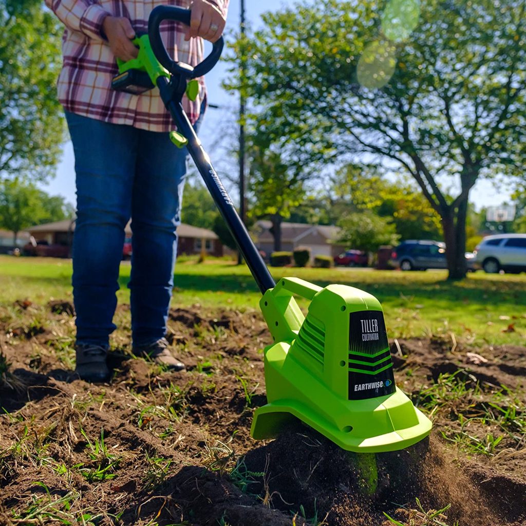 Earthwise TC70020 20-Volt 7.5-Inch Cordless Electric Tiller Cultivator