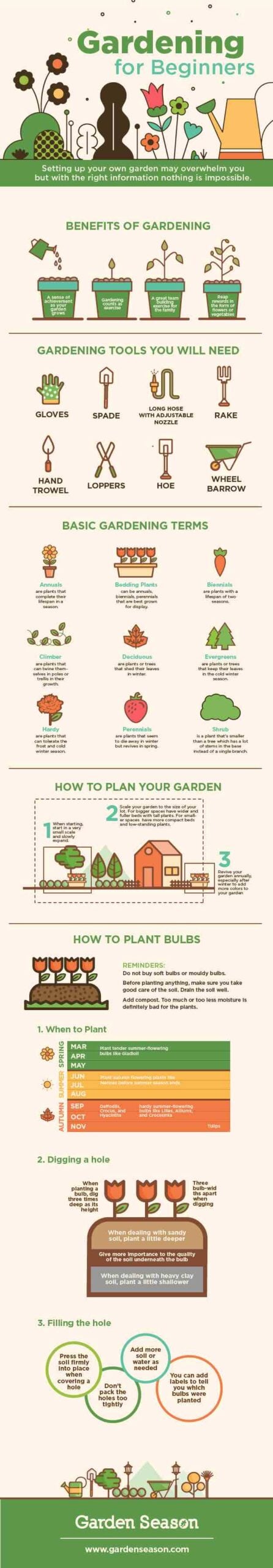 GARDENING FOR BEGGINNERS Infographics