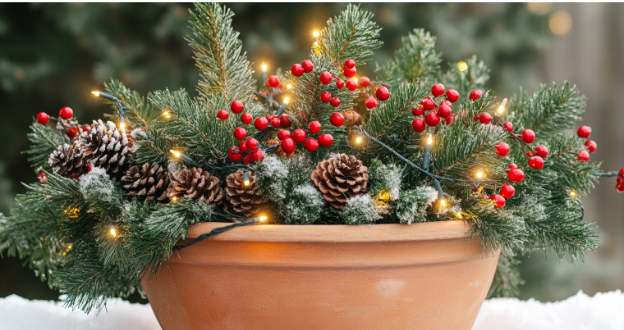 Holiday Container Gardens Ideas: Arrangements for Your Winter Porch 
