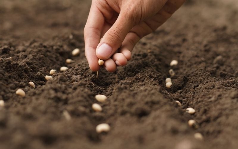 hand growing seeds vegeatable on sowing soil | How To Grow Parsnips For A Fresh Fall Harvest