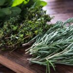 herbs on a chopping board | herb garden