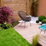 modern wood terrace and garden | Small Garden Ideas And Tips | How To Design Gardens In Limited Spaces | small garden ideas | small garden | Featured