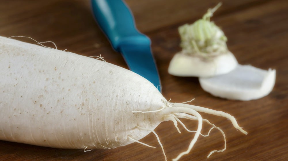 radish and small knife on table | Spring Vegetable Garden Plants Perfect For Spring Growing Season | vegetable garden plants | veggies to grow in spring